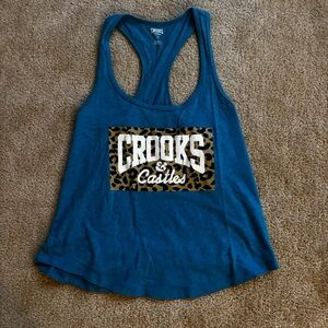 Crooks & Castles Women’s Blue Leopard Tank Top